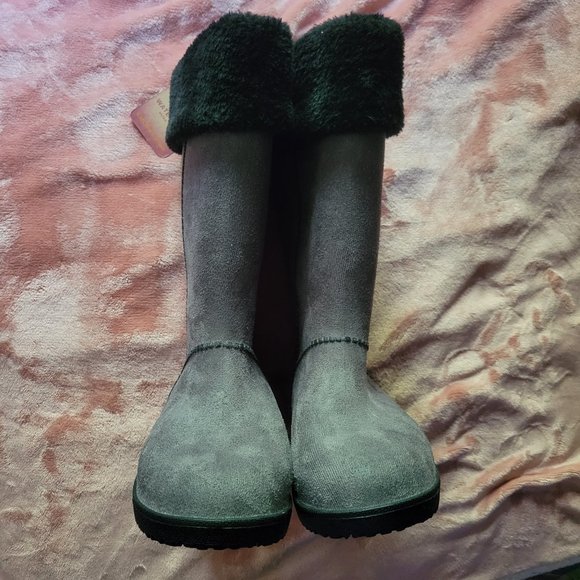 Womens Size 7 Electric Karma Dakota Gray Ultra Suede Plush Lined Rain Boots NWOT - Picture 8 of 11